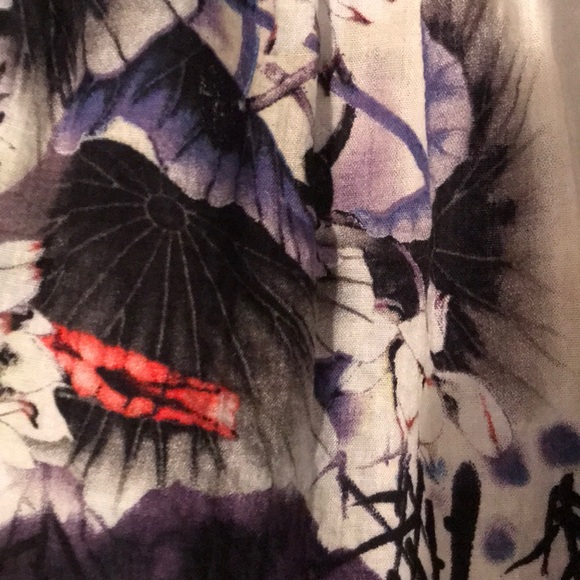 Japanese print Off shoulder Blouse - Picture 5 of 11